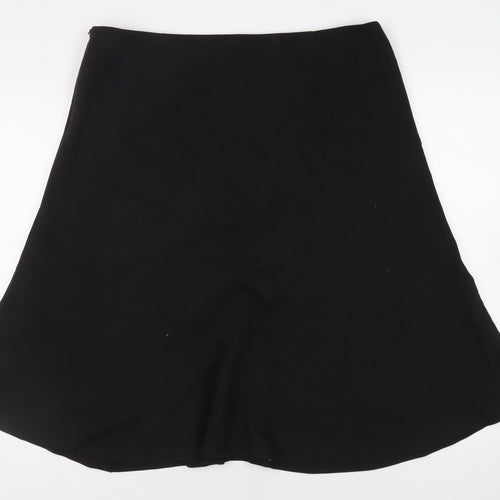 Artigiano Womens Black Polyester Flare Skirt Size 20 Zip