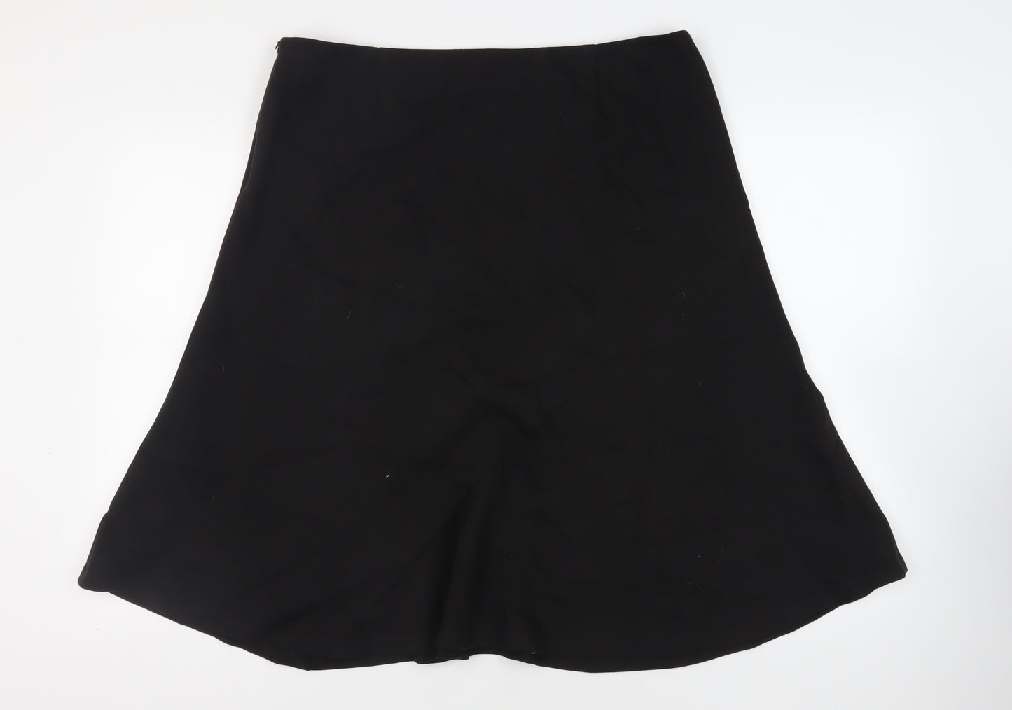 Artigiano Womens Black Polyester Flare Skirt Size 20 Zip