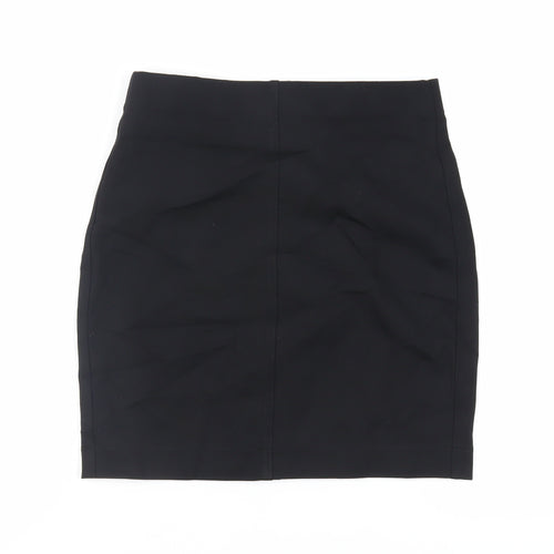 H&M Womens Black Viscose Mini Skirt Size S - Elasticated Waist