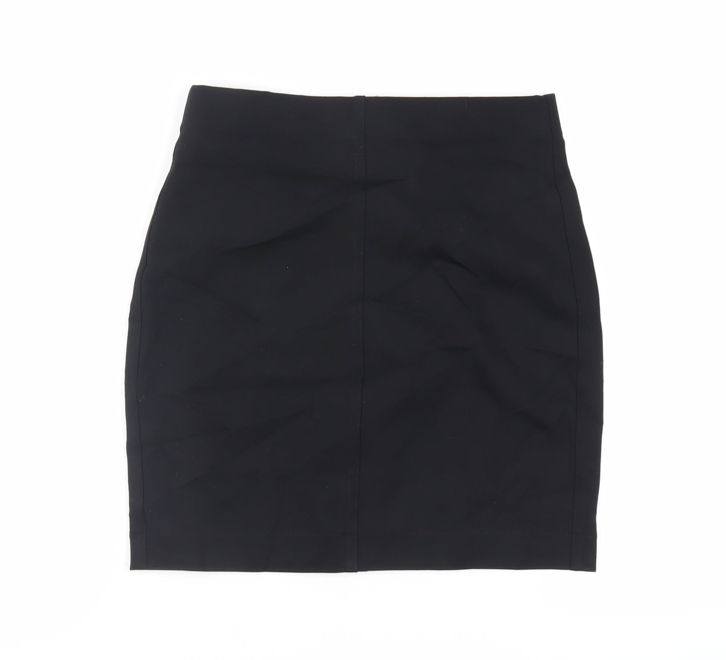 H&M Womens Black Viscose Mini Skirt Size S - Elasticated Waist