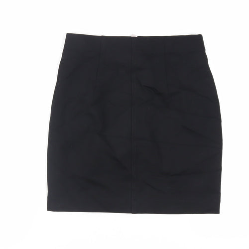 H&M Womens Black Viscose Mini Skirt Size S - Elasticated Waist