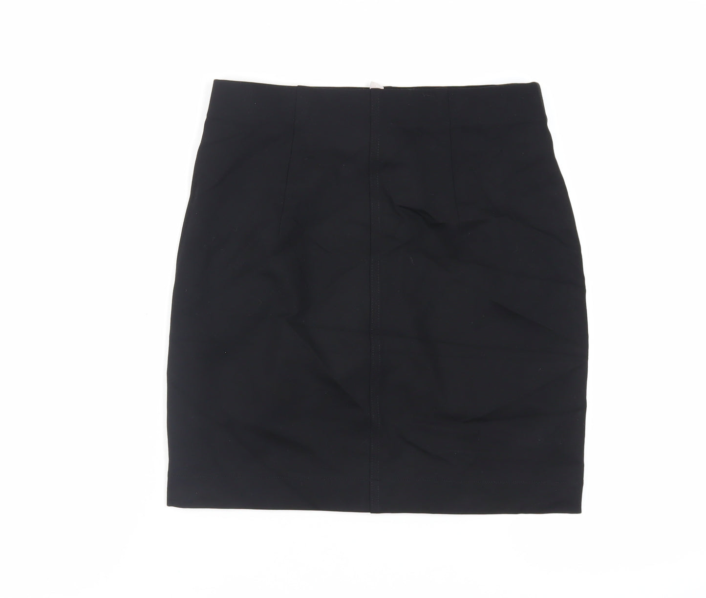 H&M Womens Black Viscose Mini Skirt Size S - Elasticated Waist