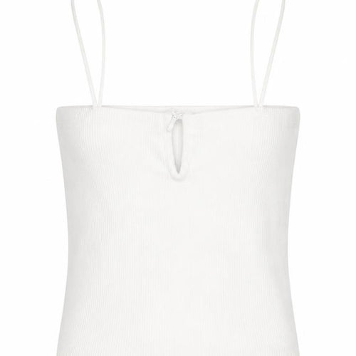 Zara Womens White Cotton Camisole T-Shirt Size S Square Neck