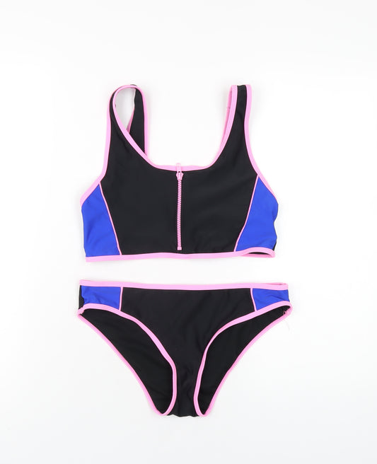 New Look Girls Black Polyamide Bodysuit Outfit/Set Size 14-15 Years Pullover - Bikini Set