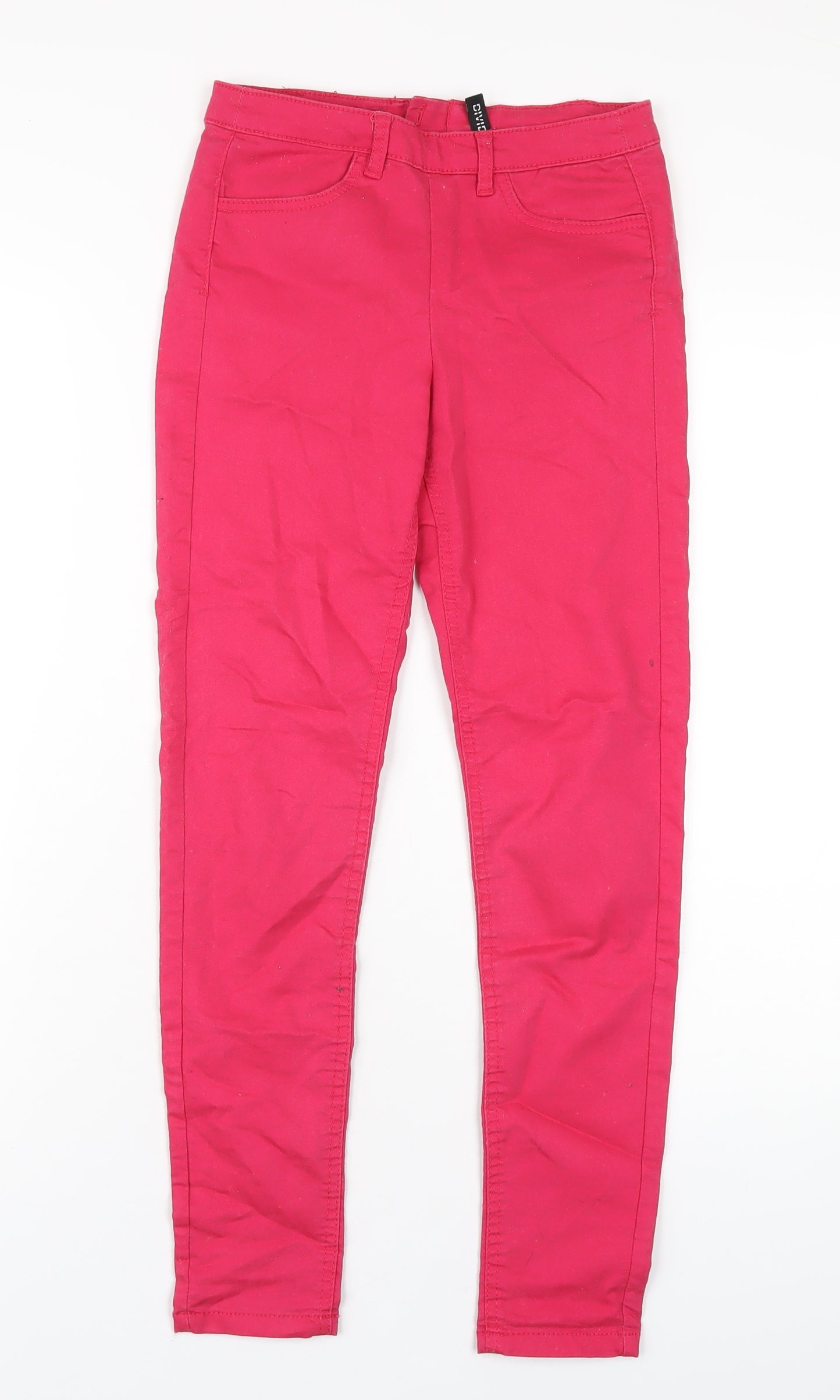 H&M Womens Pink Cotton Skinny Jeans Size 6 L27 in Regular Zip