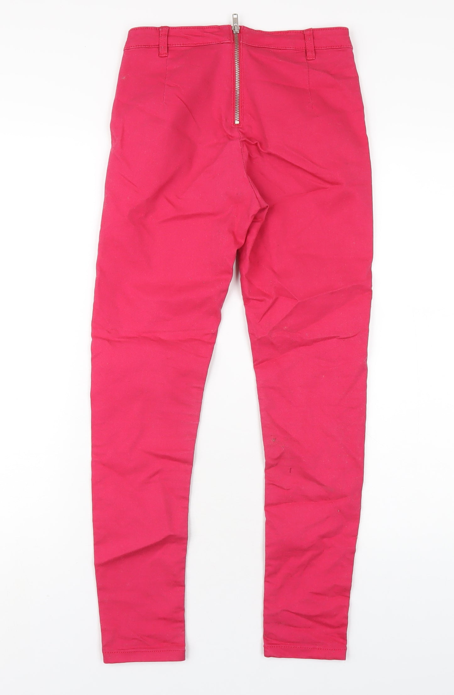 H&M Womens Pink Cotton Skinny Jeans Size 6 L27 in Regular Zip