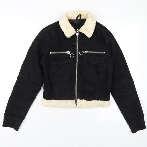Topshop Womens Black Jacket Size 6 Zip