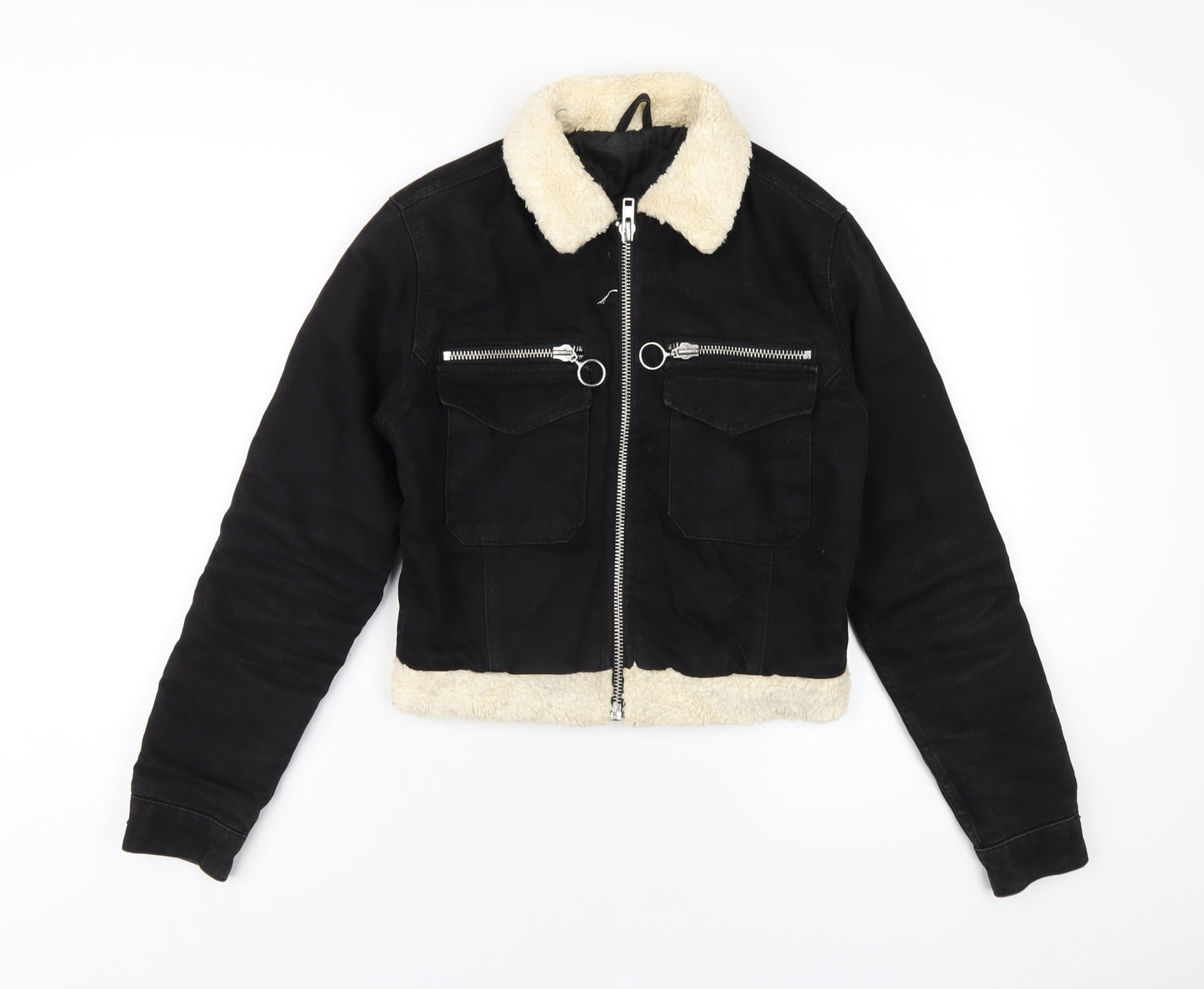 Topshop Womens Black Jacket Size 6 Zip