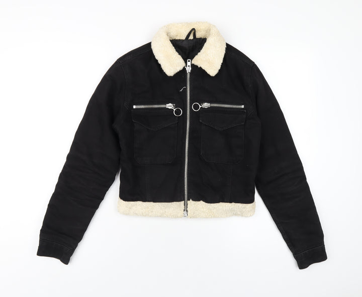 Topshop Womens Black Jacket Size 6 Zip