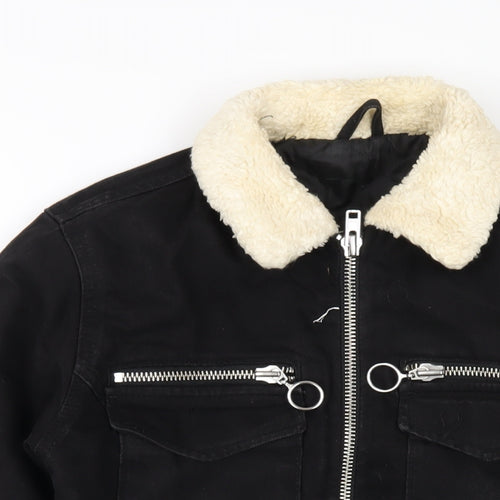 Topshop Womens Black Jacket Size 6 Zip