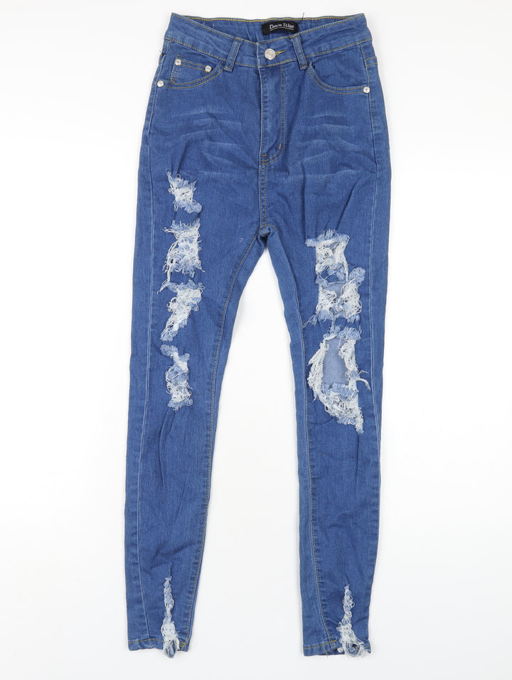 Denim Wise Womens Blue Cotton Skinny Jeans Size 8 L29 in Regular Zip