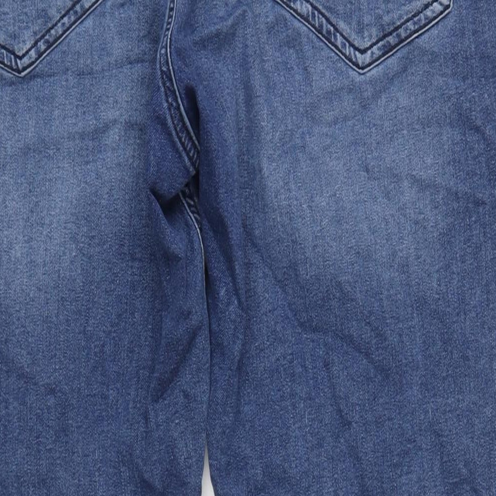 George Mens Blue Cotton Straight Jeans Size 42 in L32 in Slim Zip