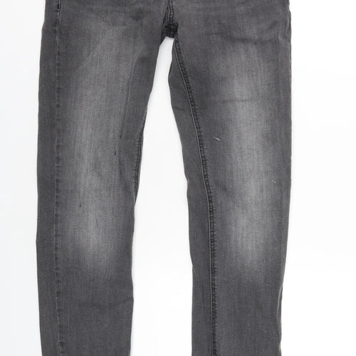 Denim & Co. Mens Grey Cotton Straight Jeans Size 30 in L32 in Slim Zip