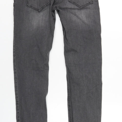 Denim & Co. Mens Grey Cotton Straight Jeans Size 30 in L32 in Slim Zip