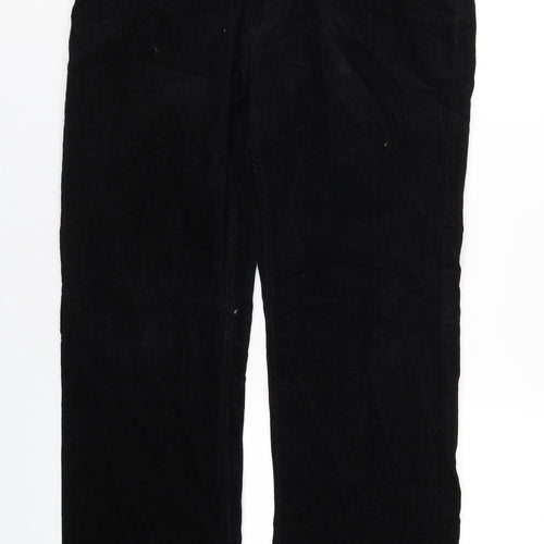 TU Mens Black Cotton Trousers Size 36 in L32 in Regular Zip