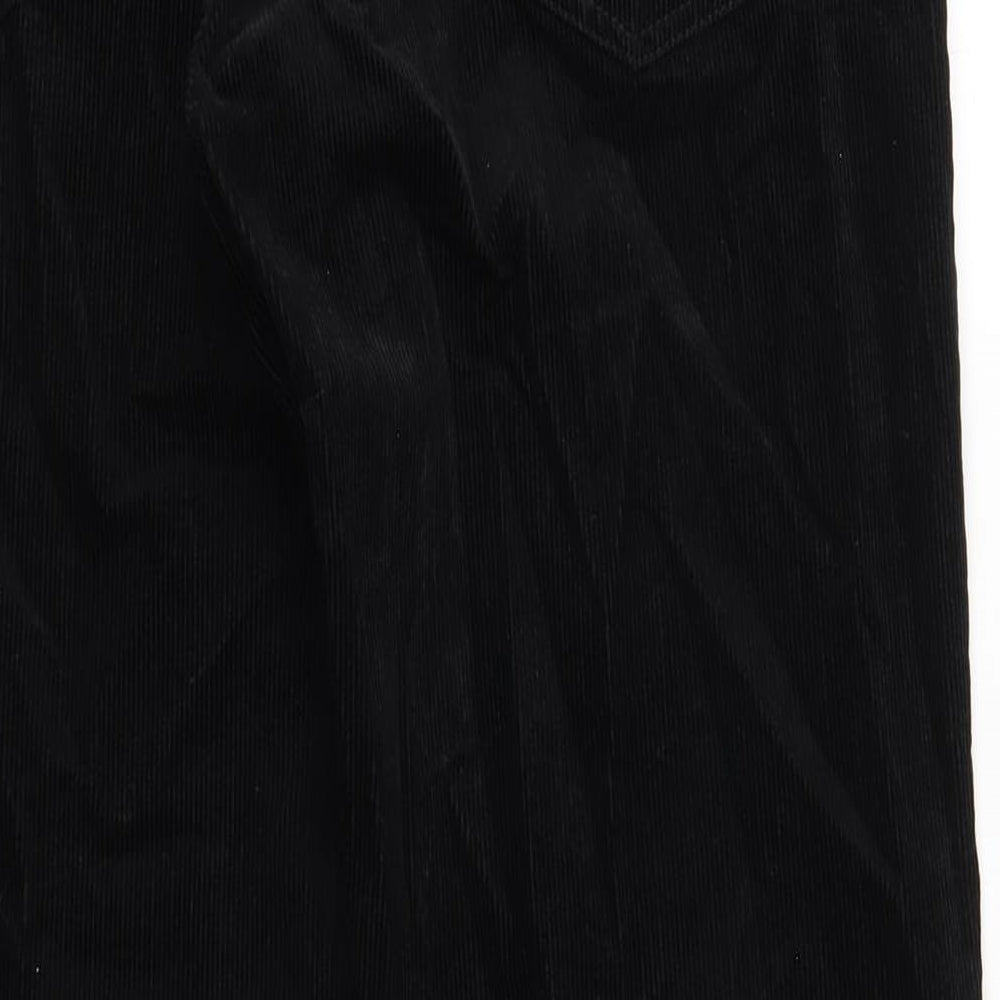 TU Mens Black Cotton Trousers Size 36 in L32 in Regular Zip