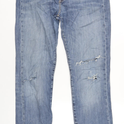 Levi's Mens Blue Cotton Straight Jeans Size 34 in L33 in Regular Zip