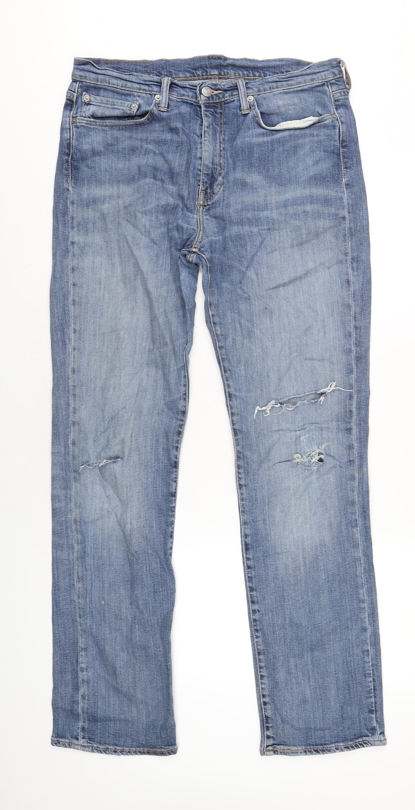 Levi's Mens Blue Cotton Straight Jeans Size 34 in L33 in Regular Zip
