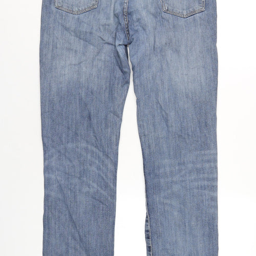 Levi's Mens Blue Cotton Straight Jeans Size 34 in L33 in Regular Zip
