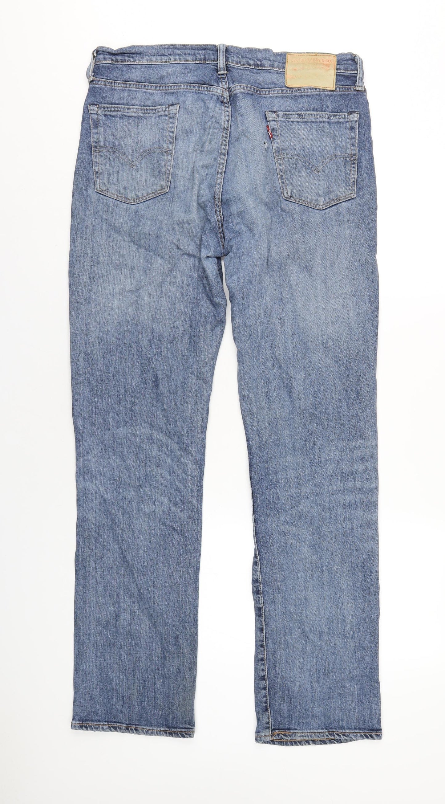 Levi's Mens Blue Cotton Straight Jeans Size 34 in L33 in Regular Zip