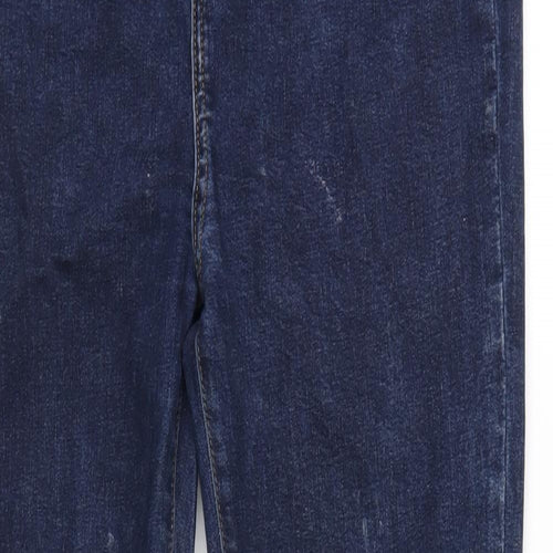 Boohoo Womens Blue Cotton Bootcut Jeans Size 14 L33 in Regular Button