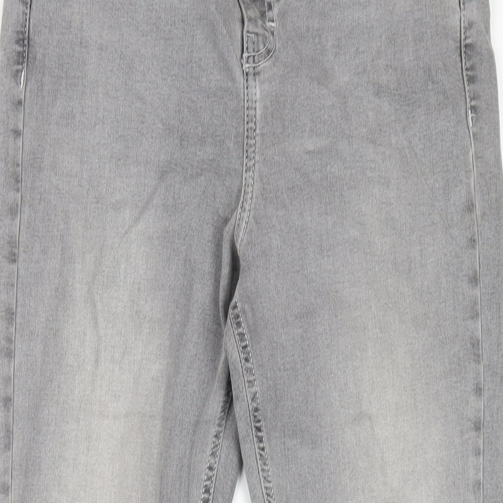 Topshop Womens Grey Cotton Skinny Jeans Size 30 in L32 in Regular Zip