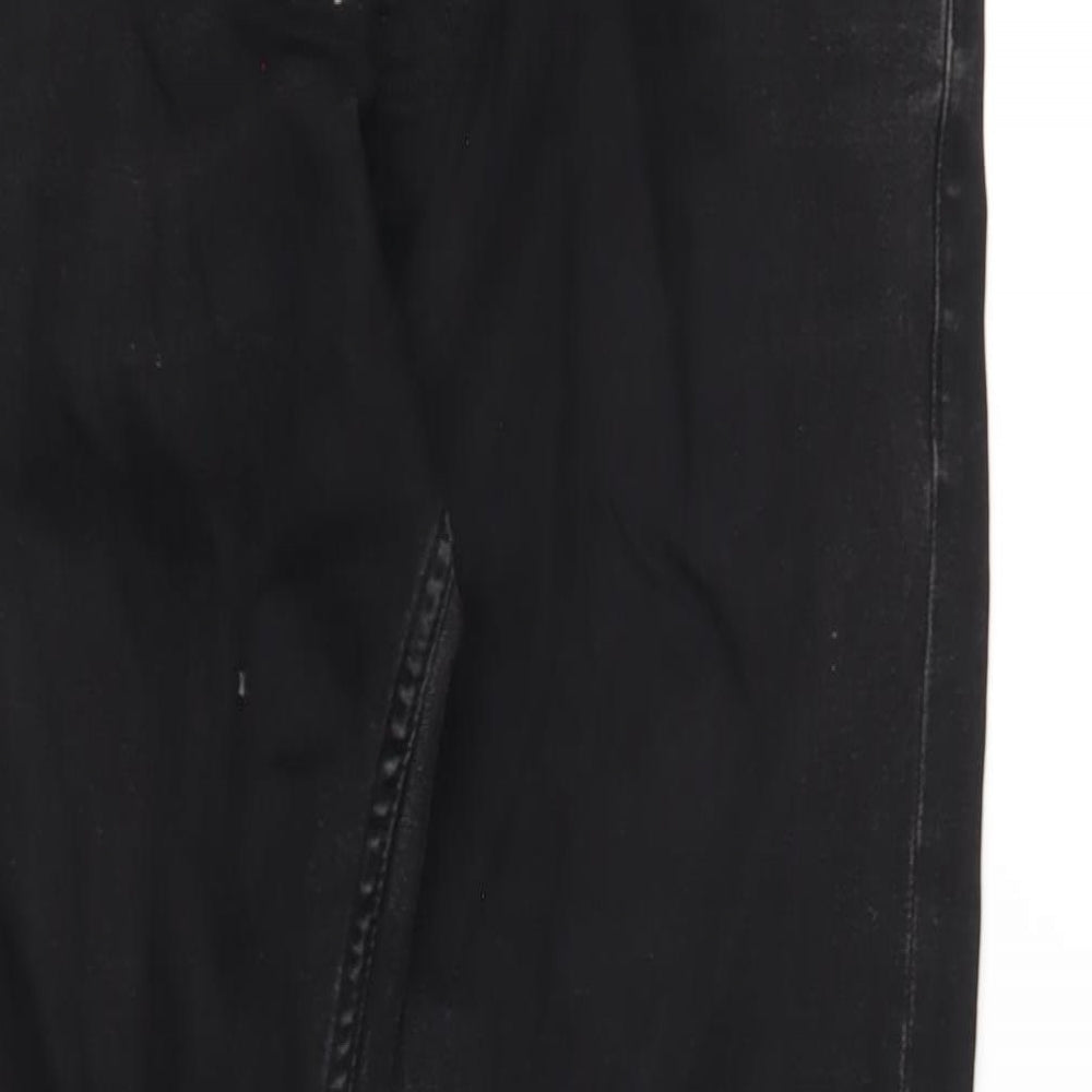 Topman Mens Black Cotton Straight Jeans Size 32 in L32 in Slim Button