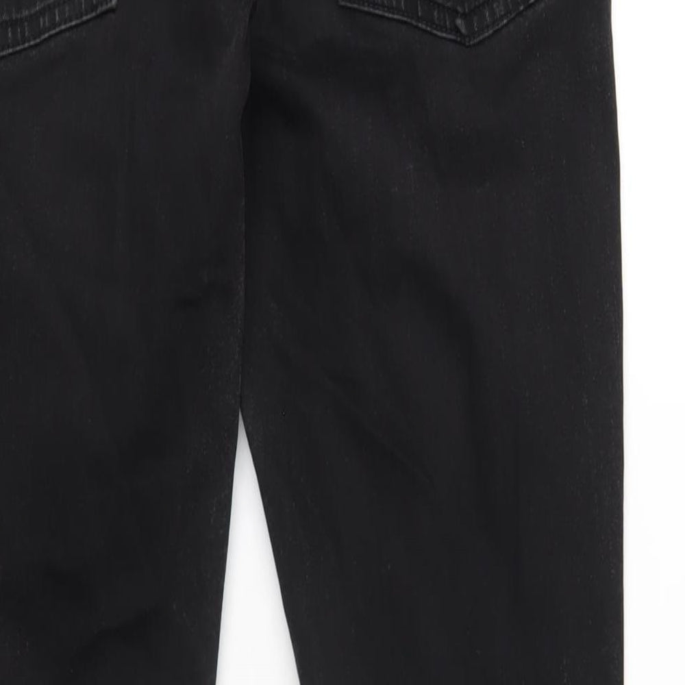 Topman Mens Black Cotton Straight Jeans Size 32 in L32 in Slim Button