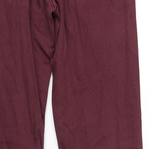 H&M Mens Red Cotton Straight Jeans Size 33 in L33 in Regular Button