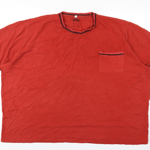 Jacamo Mens Red Cotton T-Shirt Size 4XL Round Neck