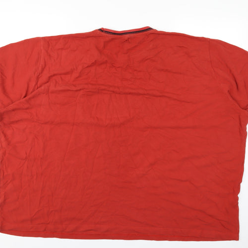 Jacamo Mens Red Cotton T-Shirt Size 4XL Round Neck