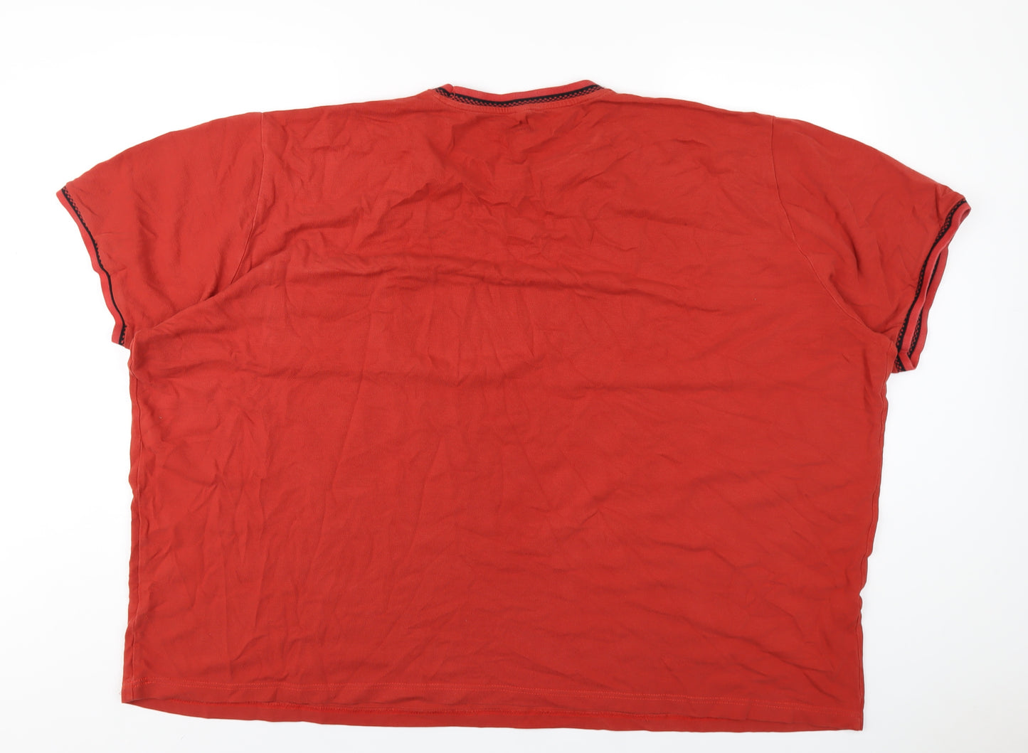Jacamo Mens Red Cotton T-Shirt Size 4XL Round Neck
