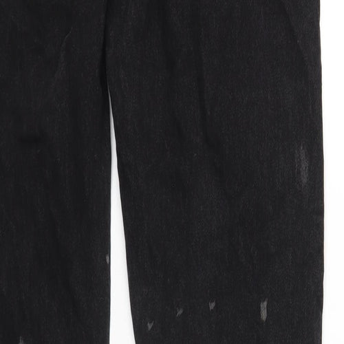 River Island Mens Black Cotton Straight Jeans Size 32 in L34 in Regular Zip