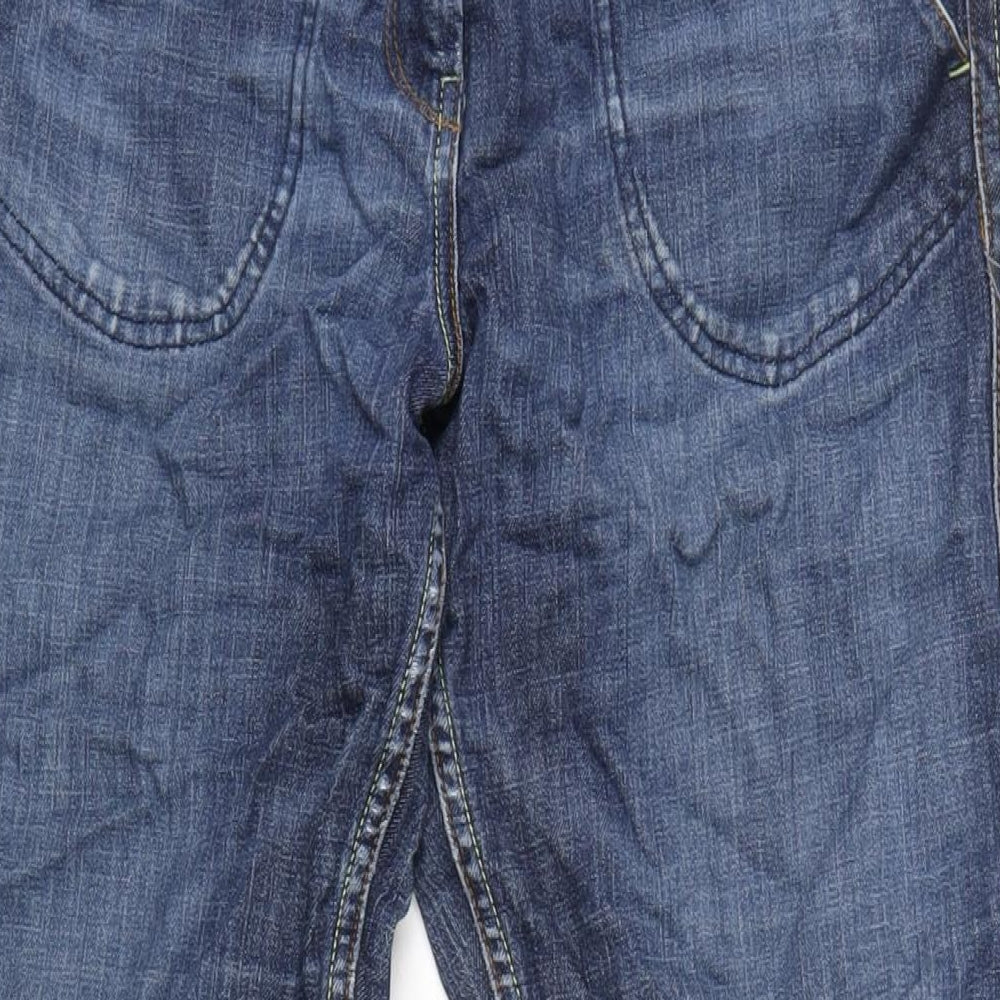 NEXT Womens Blue Cotton Flared Jeans Size 16 L32 in Regular Zip