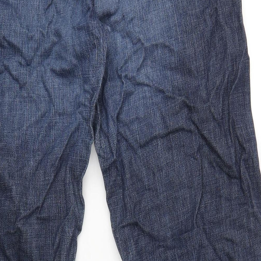 NEXT Womens Blue Cotton Flared Jeans Size 16 L32 in Regular Zip