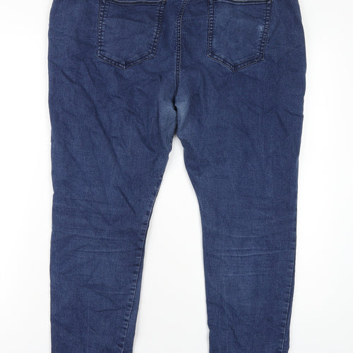 F&F Womens Blue Cotton Jegging Jeans Size 22 L28 in Regular
