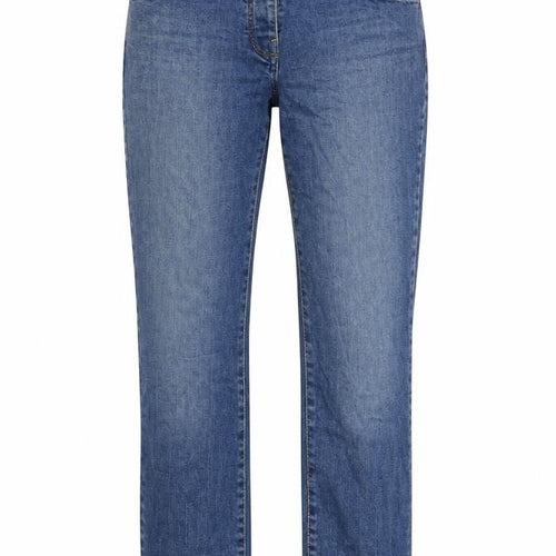 Galeries Lafayette Womens Blue Cotton Straight Jeans Size 10 L31 in Regular Button