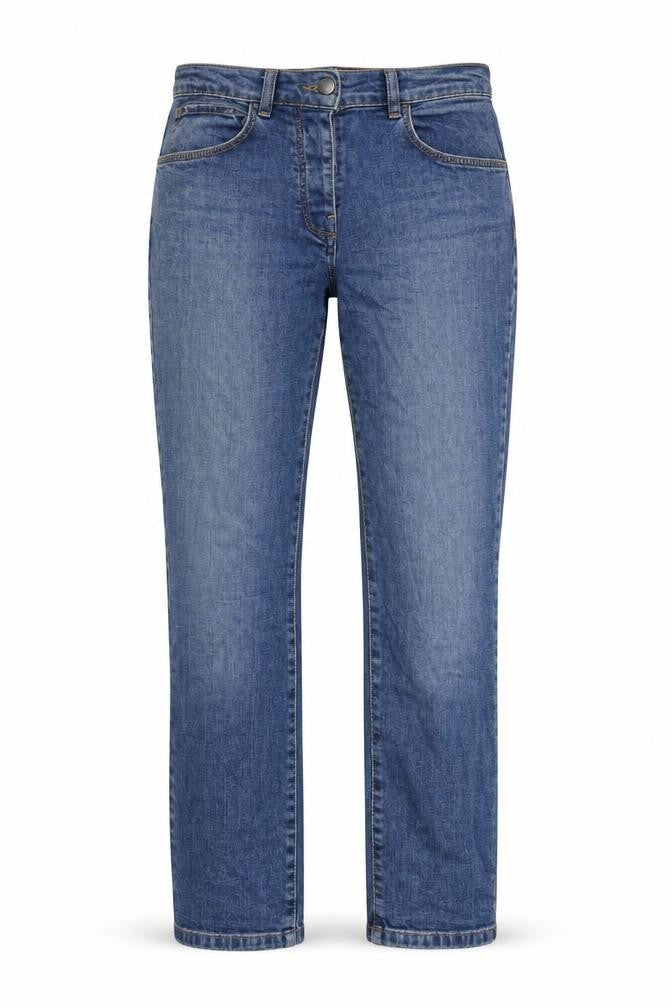 Galeries Lafayette Womens Blue Cotton Straight Jeans Size 10 L31 in Regular Button