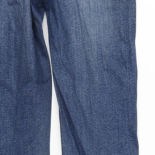 Galeries Lafayette Womens Blue Cotton Straight Jeans Size 10 L31 in Regular Button