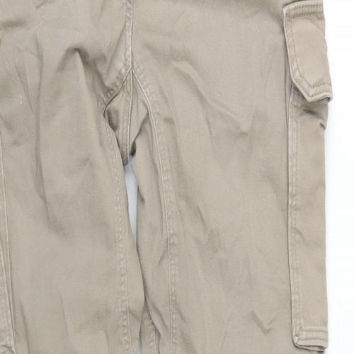 H&M Mens Beige Cotton Cargo Trousers Size S L28 in Regular Drawstring