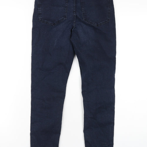 Marks and Spencer Womens Blue Cotton Skinny Jeans Size 8 L27 in Regular Zip