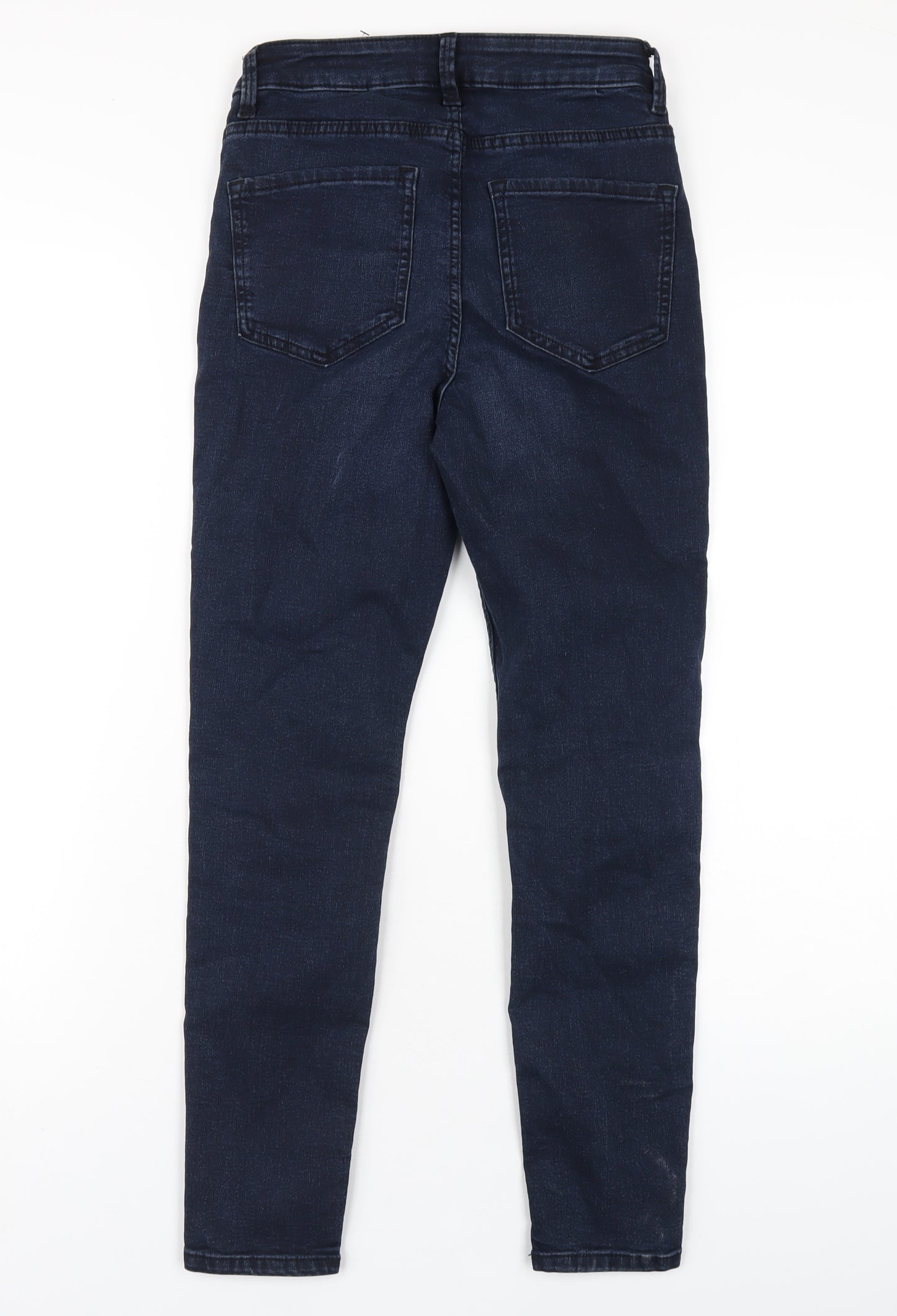 Marks and Spencer Womens Blue Cotton Skinny Jeans Size 8 L27 in Regular Zip
