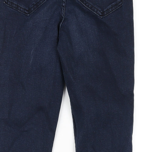 Marks and Spencer Womens Blue Cotton Skinny Jeans Size 8 L27 in Regular Zip