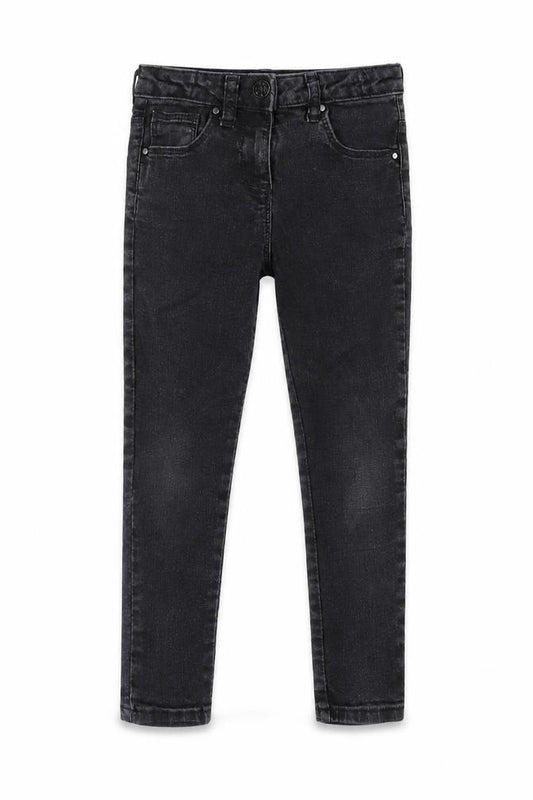 Matalan Girls Black Cotton Skinny Jeans Size 6 Years Regular Zip
