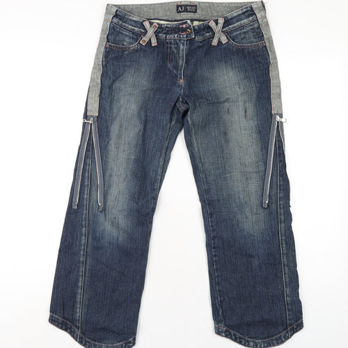 Armani Jeans Womens Blue Cotton Cropped Jeans Size 8 L24 in Regular Zip
