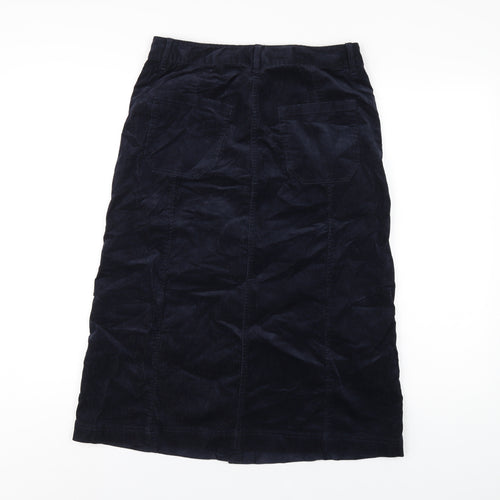 Per Una Womens Blue Cotton A-Line Skirt Size 10 Button