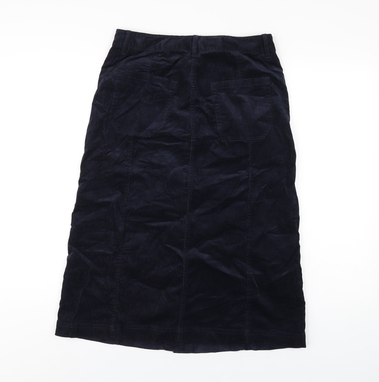 Per Una Womens Blue Cotton A-Line Skirt Size 10 Button