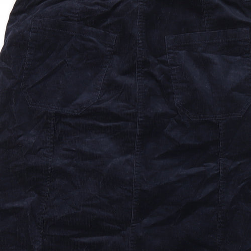 Per Una Womens Blue Cotton A-Line Skirt Size 10 Button