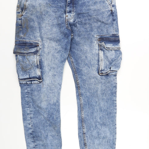 Denim & Co. Mens Blue Cotton Tapered Jeans Size 34 in L32 in Regular Zip