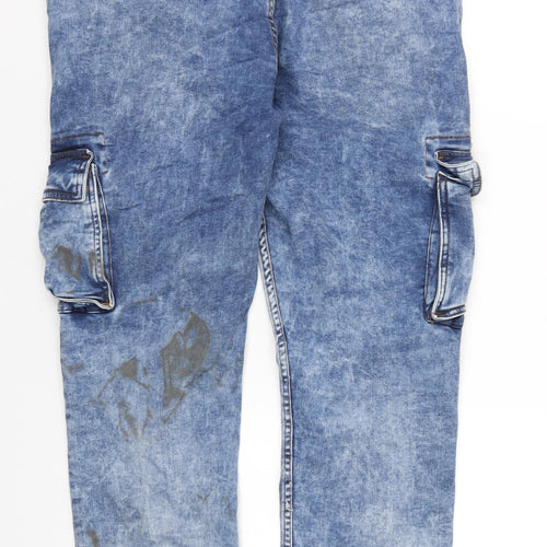 Denim & Co. Mens Blue Cotton Tapered Jeans Size 34 in L32 in Regular Zip